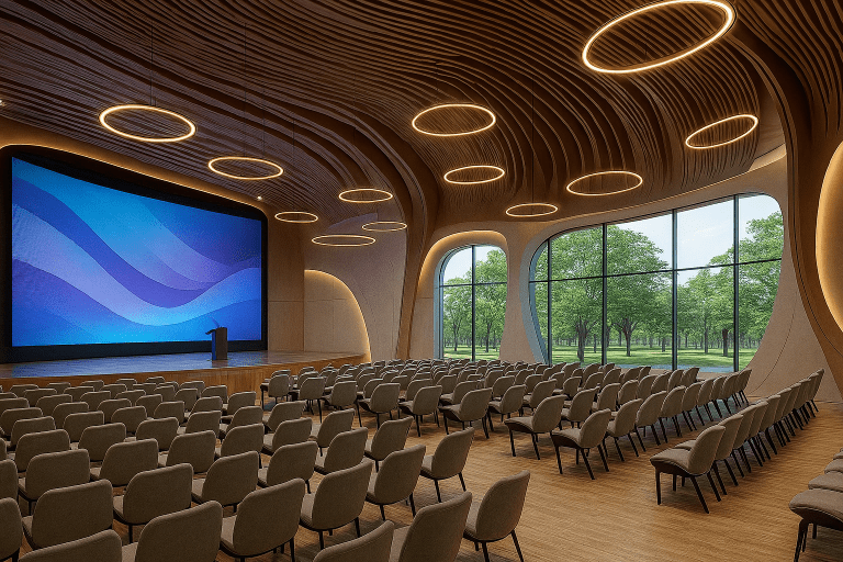 جدیدترین ایده‌های دکوراسیون سالن همایش در سال ۲۰۲۵